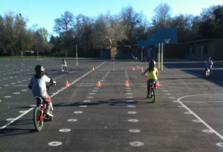 Bannon Creek students participating in bike drills