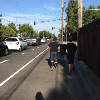 Students walk to Thomas Edison Language Institute, May 28, 2015